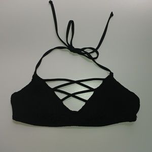 NWT VS PINK Swim Top Black Strappy XS